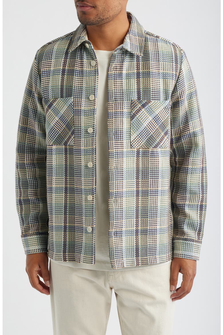 Whiting Basketweave Overshirt, Main, color, BLUE / GREEN