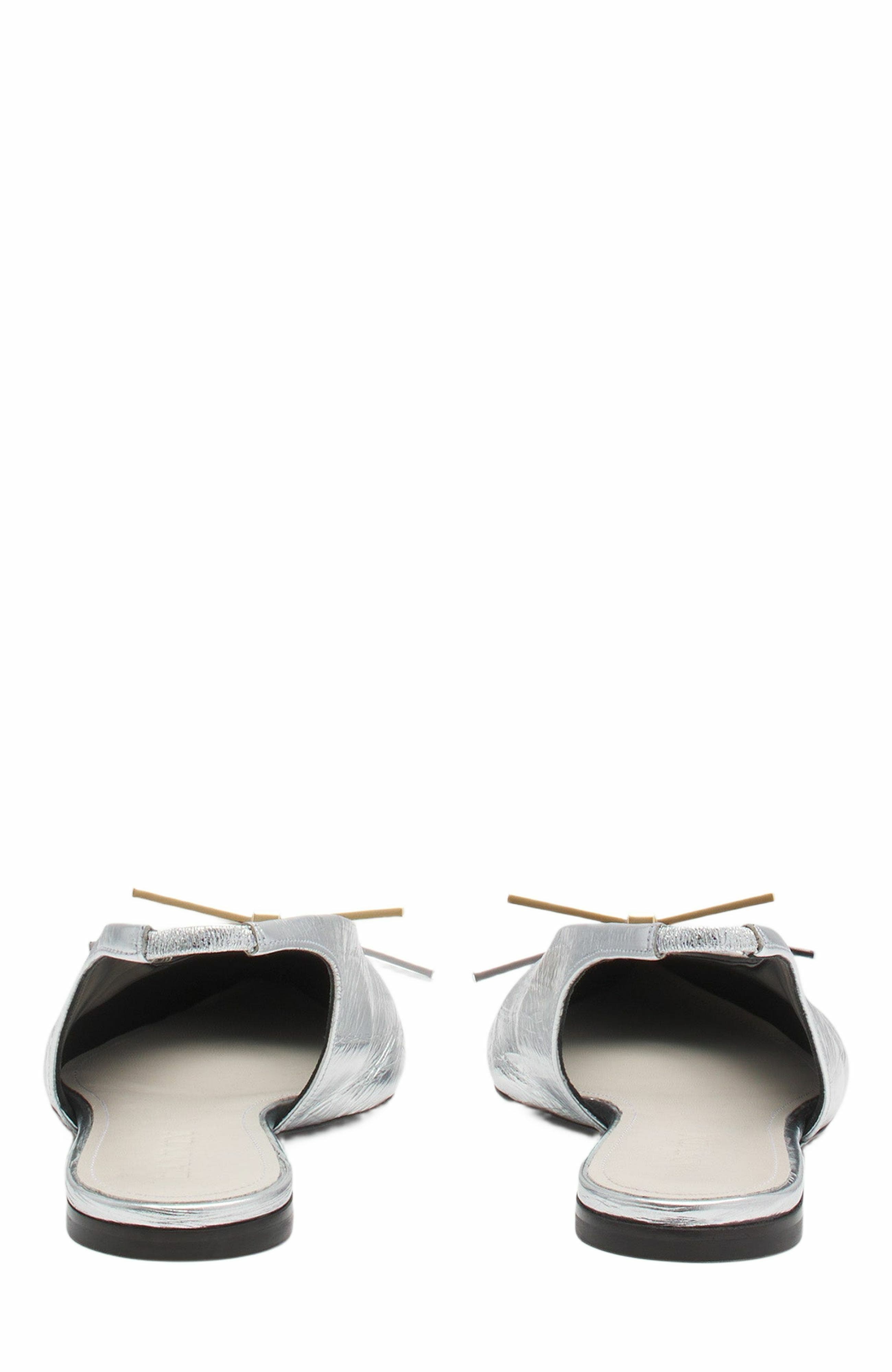 Lanvin Bow Slingback In Metallic Leather, Alternate, color, 