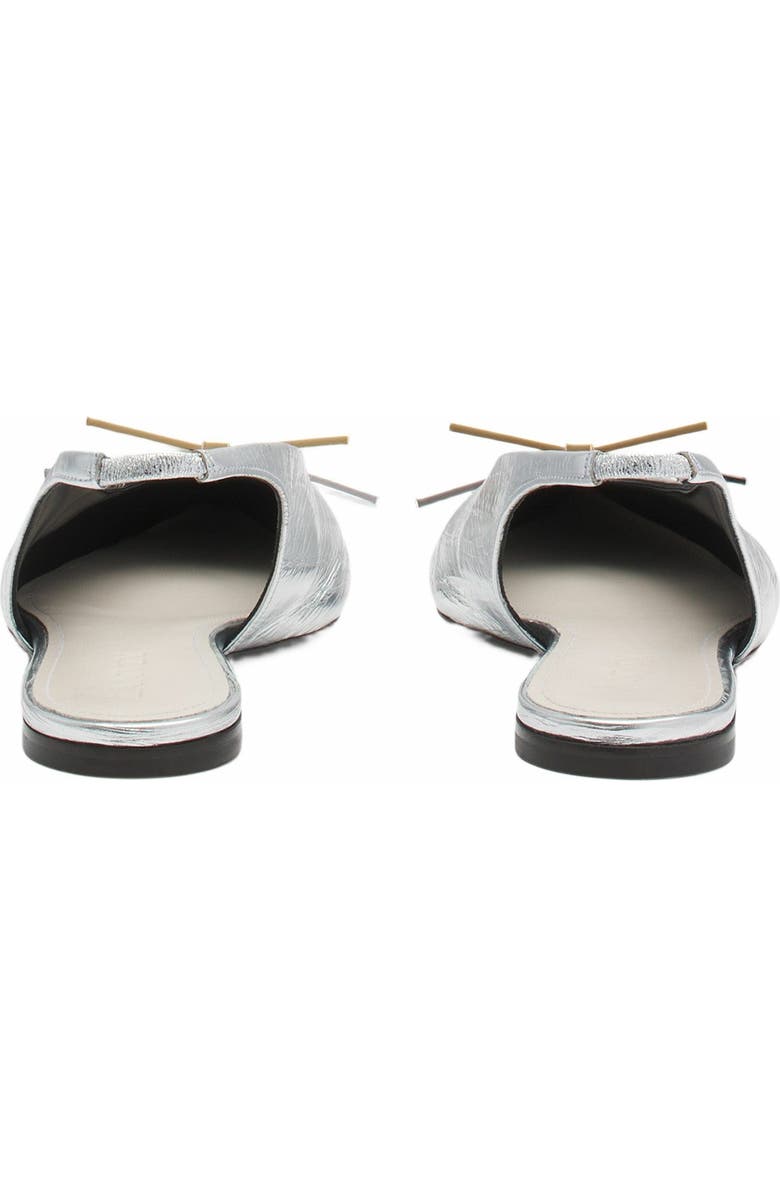 Lanvin Bow Slingback In Metallic Leather, Alternate, color,