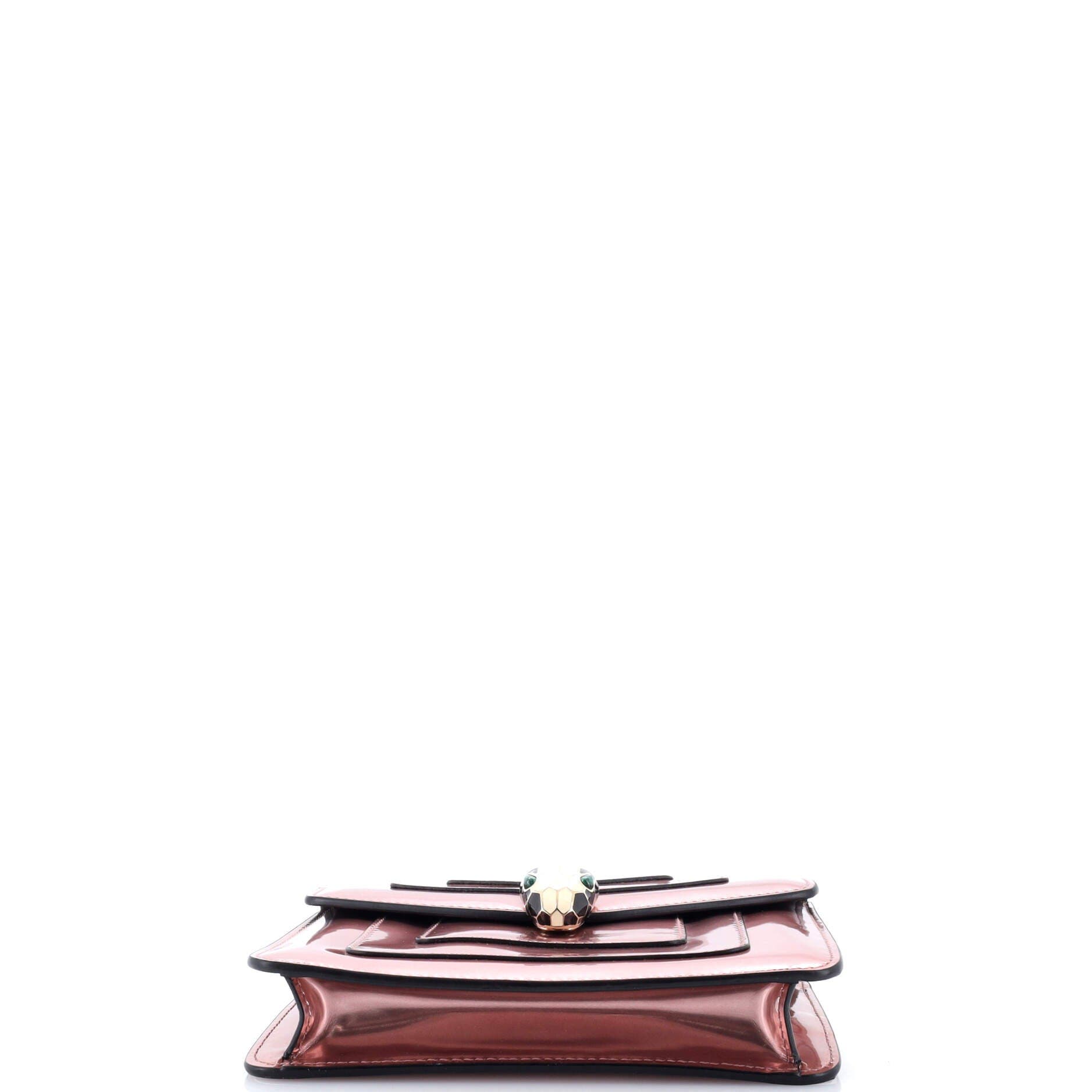 Serpenti Forever Square Shoulder Bag Metallic Leather Small, Alternate, color, Metallic Silver