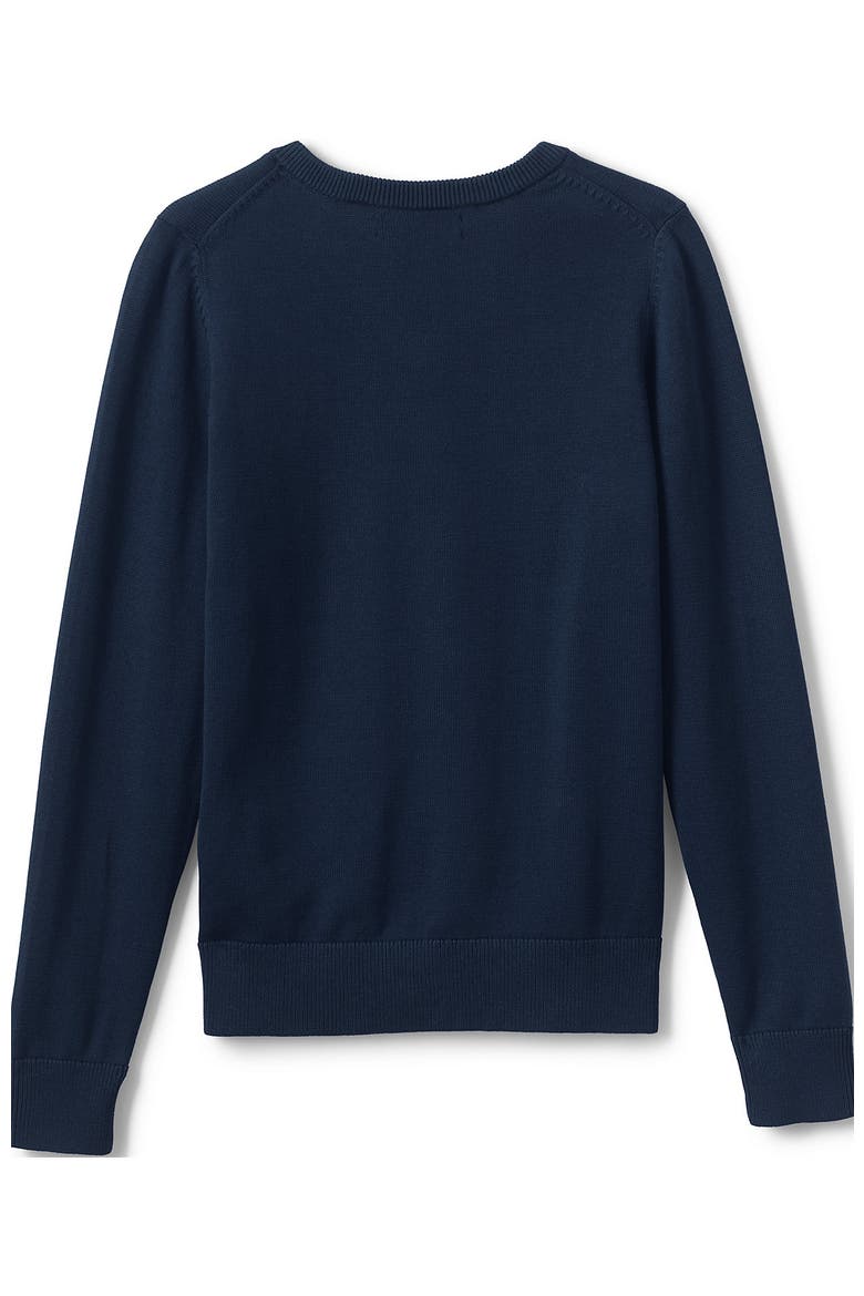 School Uniform  Cotton Modal Fine Gauge V-neck Sweater, Alternate, color, Classic Navy