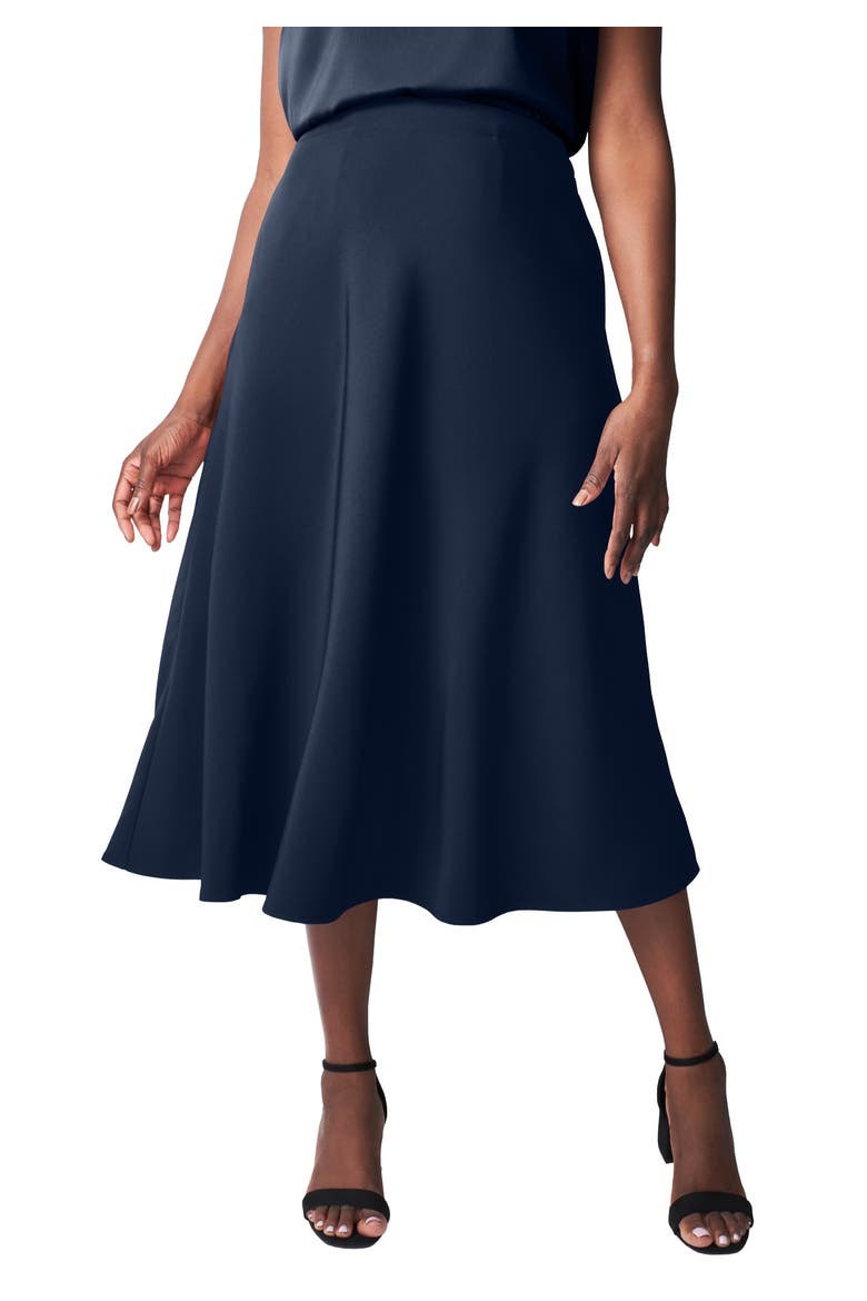 Bi-Stretch Swing Skirt, Main, color, NAVY