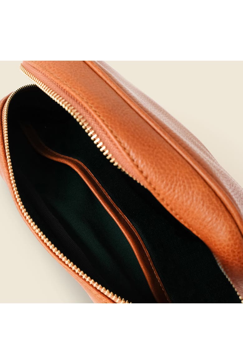 Large Leather Cosmetic Bag, Alternate, color, Tan