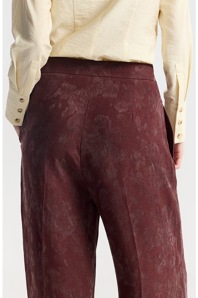Nahar Printed Wide-leg Trousers, Alternate, color, Burgundy