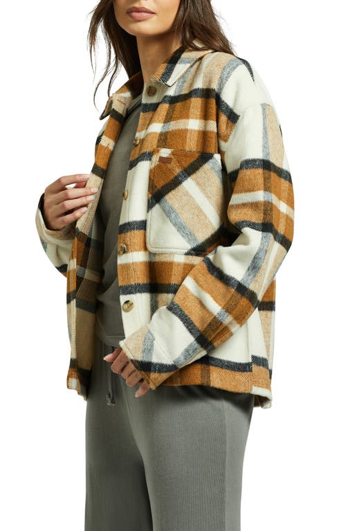 Brixton Bowery Plaid Flannel Button-up Shirt In Washed Copper