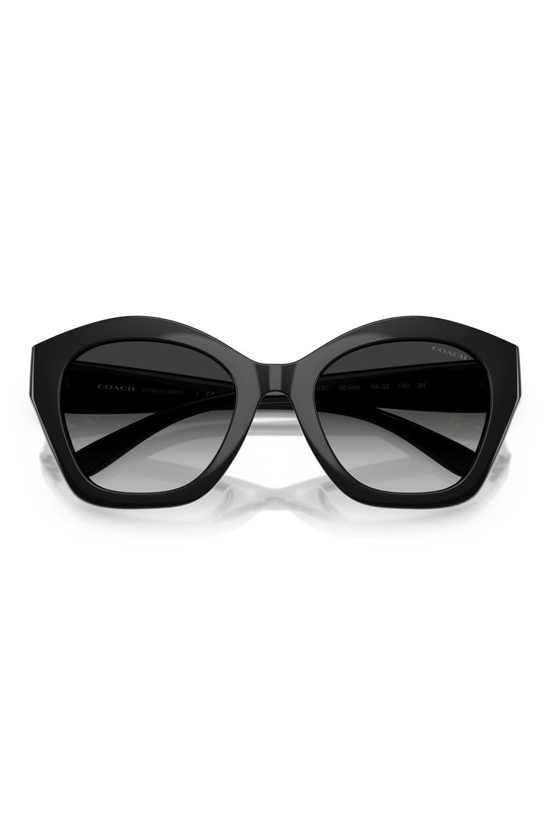 54mm Gradient Round Sunglasses, Alternate, color, BLACK / GREY GRADIENT