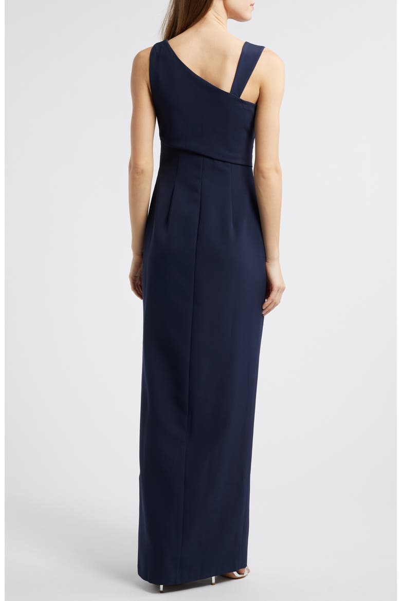 Draped Asymmetric Gown, Alternate, color, NAVY