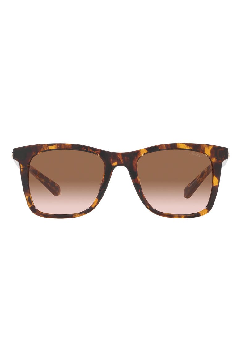 51mm Gradient Square Sunglasses, Main, color, DK TORT