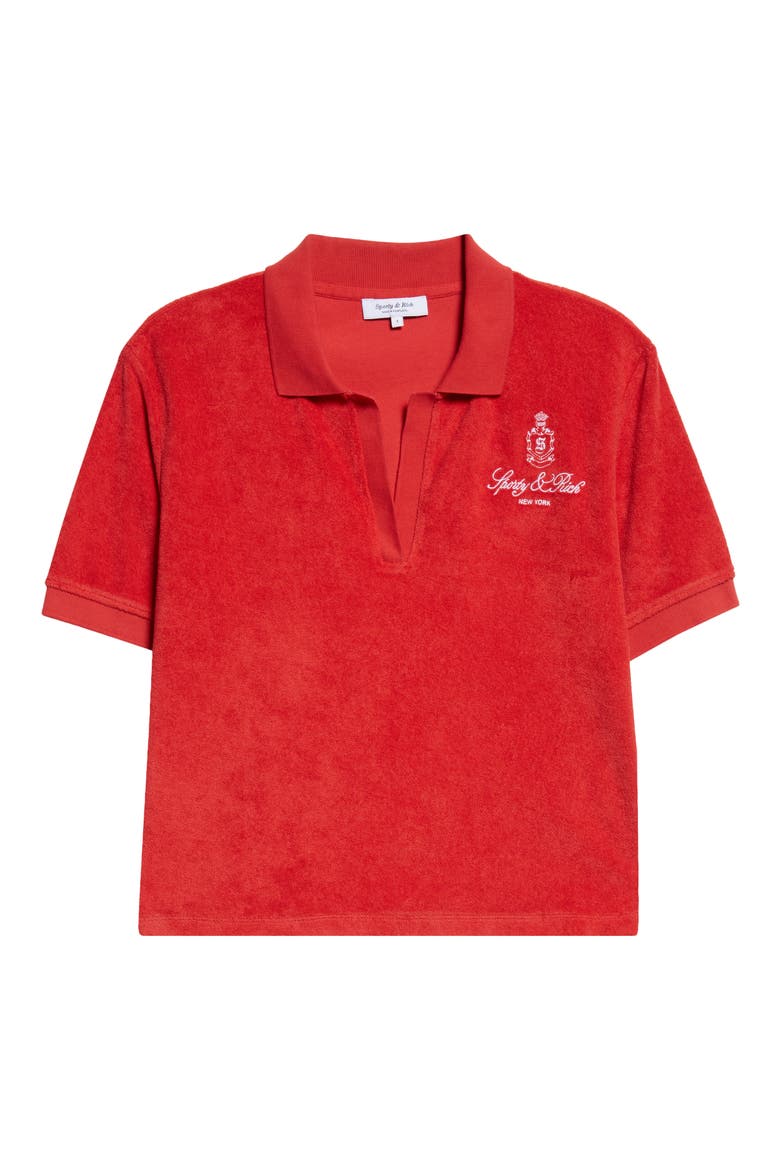 Vendome Cotton Terry Polo, Alternate, color, FIRE RED