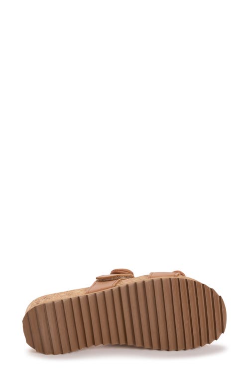 Muk Luks Posie Platform Sandal In Tan Nappa