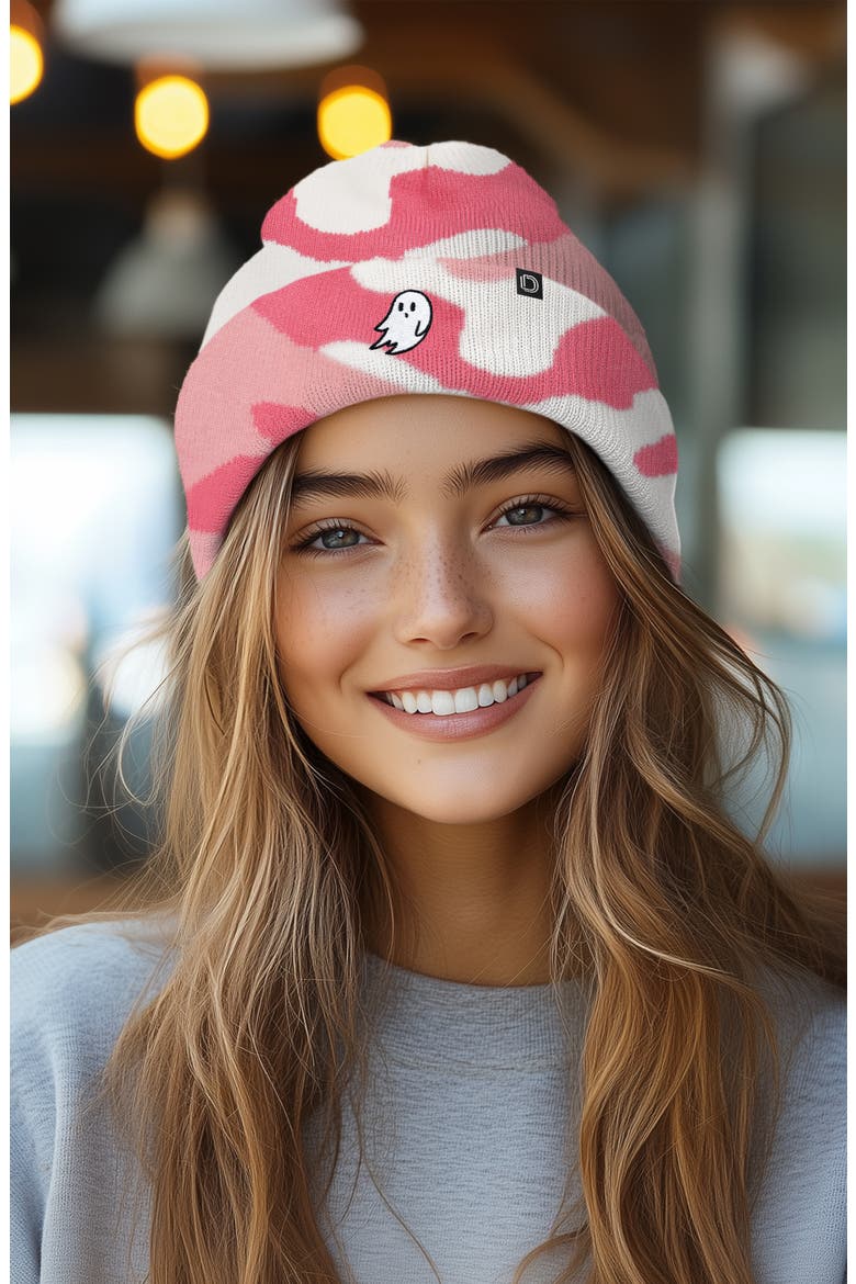 Ghost Beanie, Alternate, color, Pink Camo