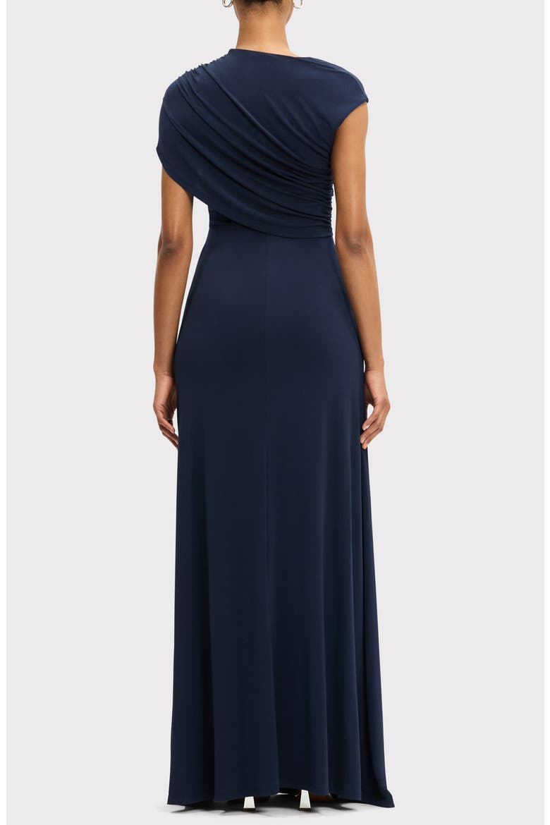 Cap Sleeve Ruched Matte Jersey Dress, Alternate, color, CLASSIC BLUE-470