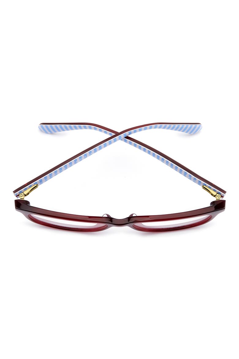 bronwen 52mm rectangular optical glasses, Alternate, color, BURGUNDY STRIPED MULTICOLOR
