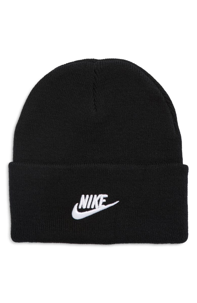 Nike Kids' Peak Beanie, Main, color, Black/ White