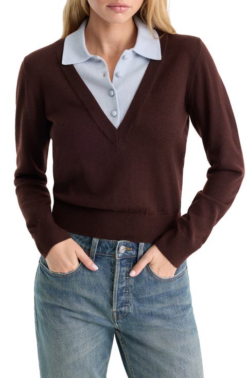 The Two-in-One Merino Wool V-Neck Sweater