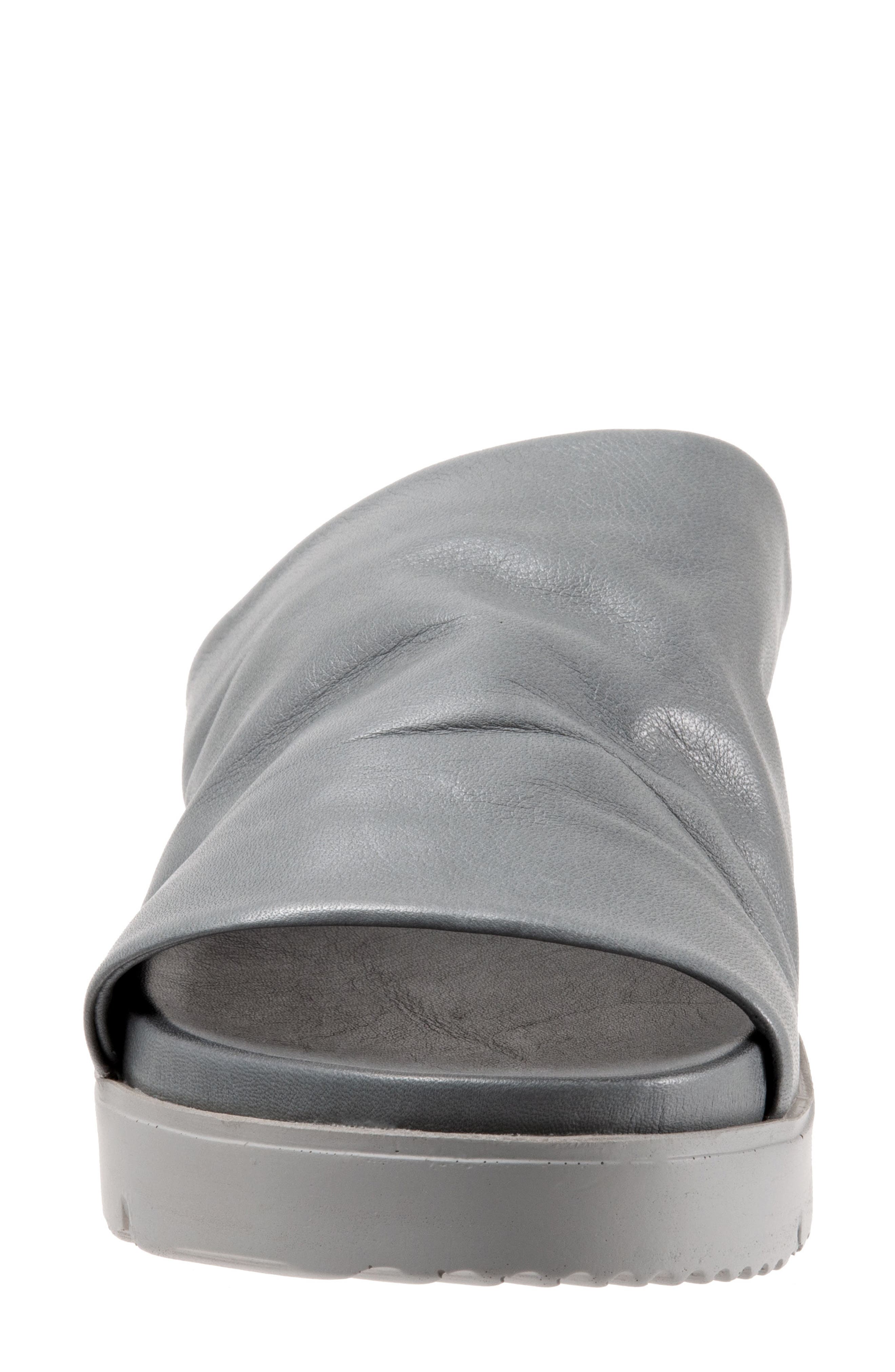 Splash Slide Sandal, Alternate, color, DOVE GREY LEATHER