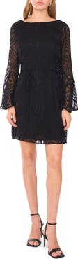 1.STATE Long Sleeve Cowl Back Minidress