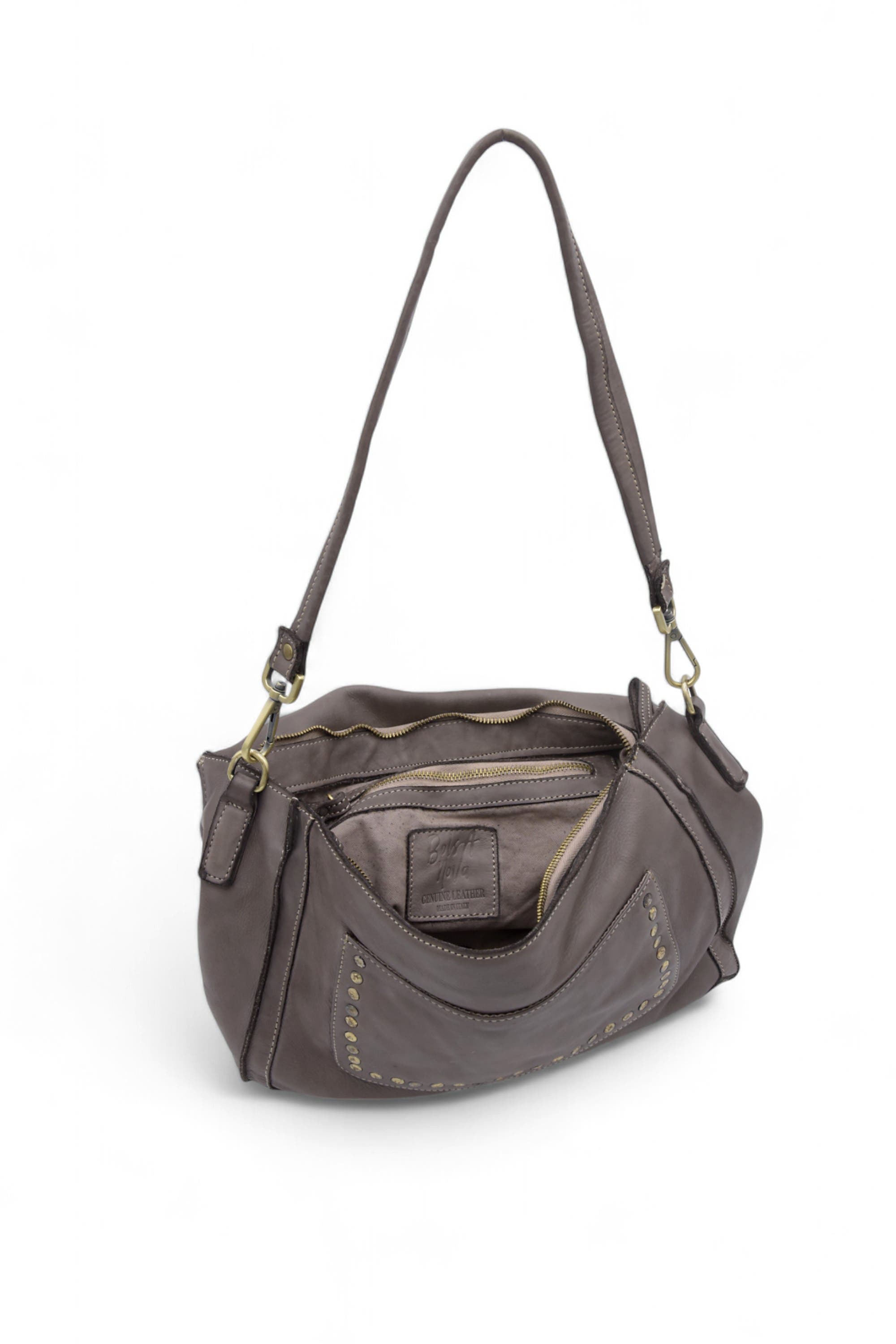 Emily Studded Shoulder Bag, Alternate, color, Mushroom