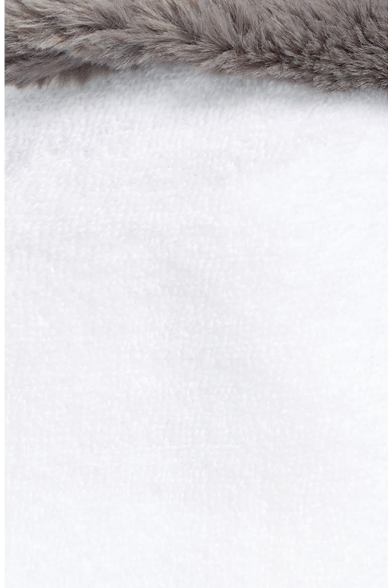 Luxe Faux Fur Hooded Towel, Alternate, color, CHARCOAL