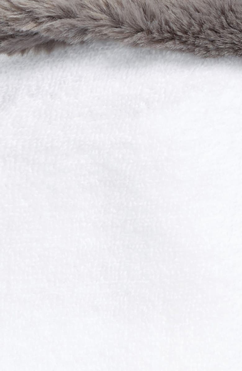 Little Giraffe Luxe Faux Fur Hooded Towel, Alternate, color, Charcoal