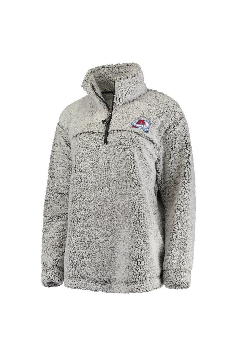Women's G-III 4Her by Carl Banks Gray Colorado Avalanche Sherpa Quarter-Zip Pullover Jacket, Alternate, color, Gray