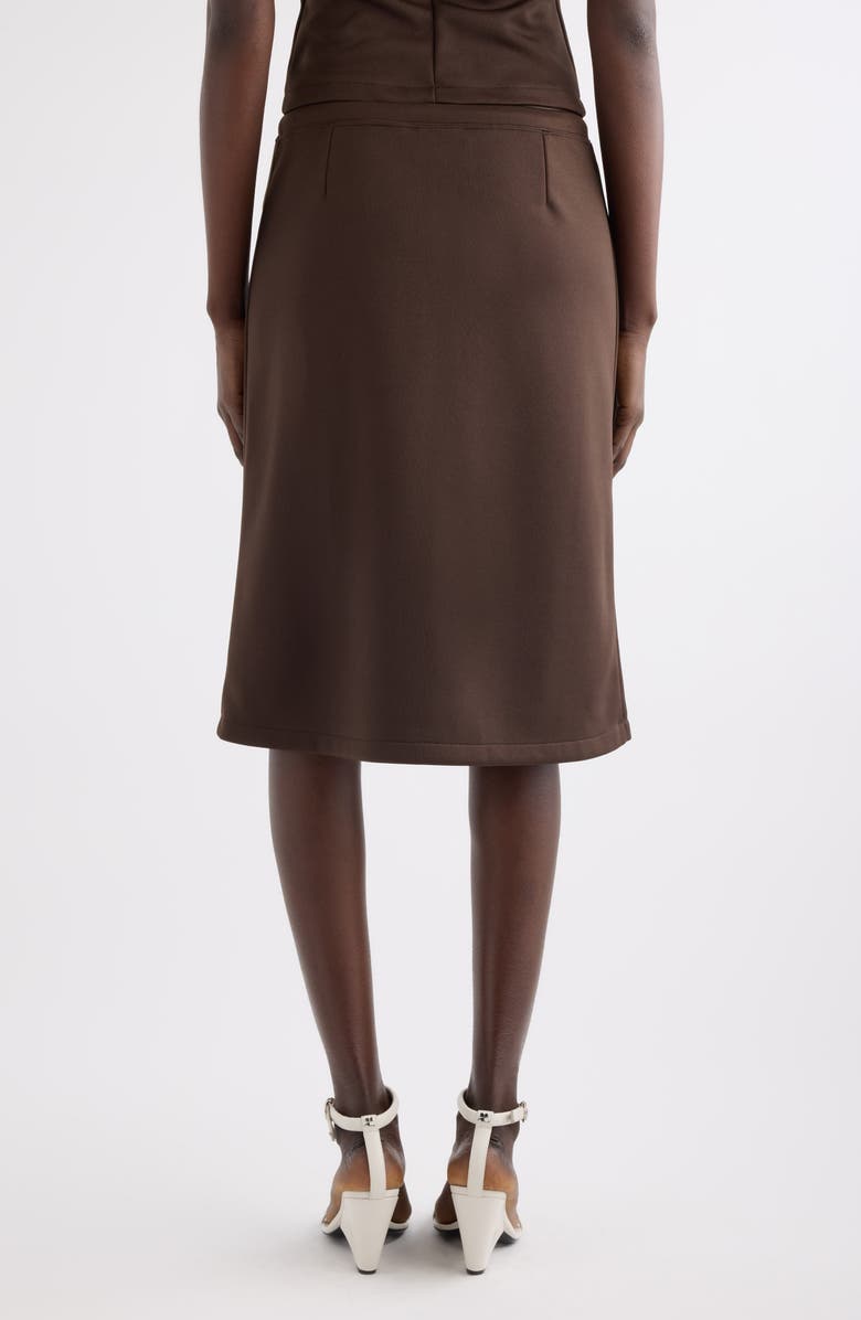 Courrèges Interlock A-Line Track Midi Skirt, Alternate, color, Chocolate