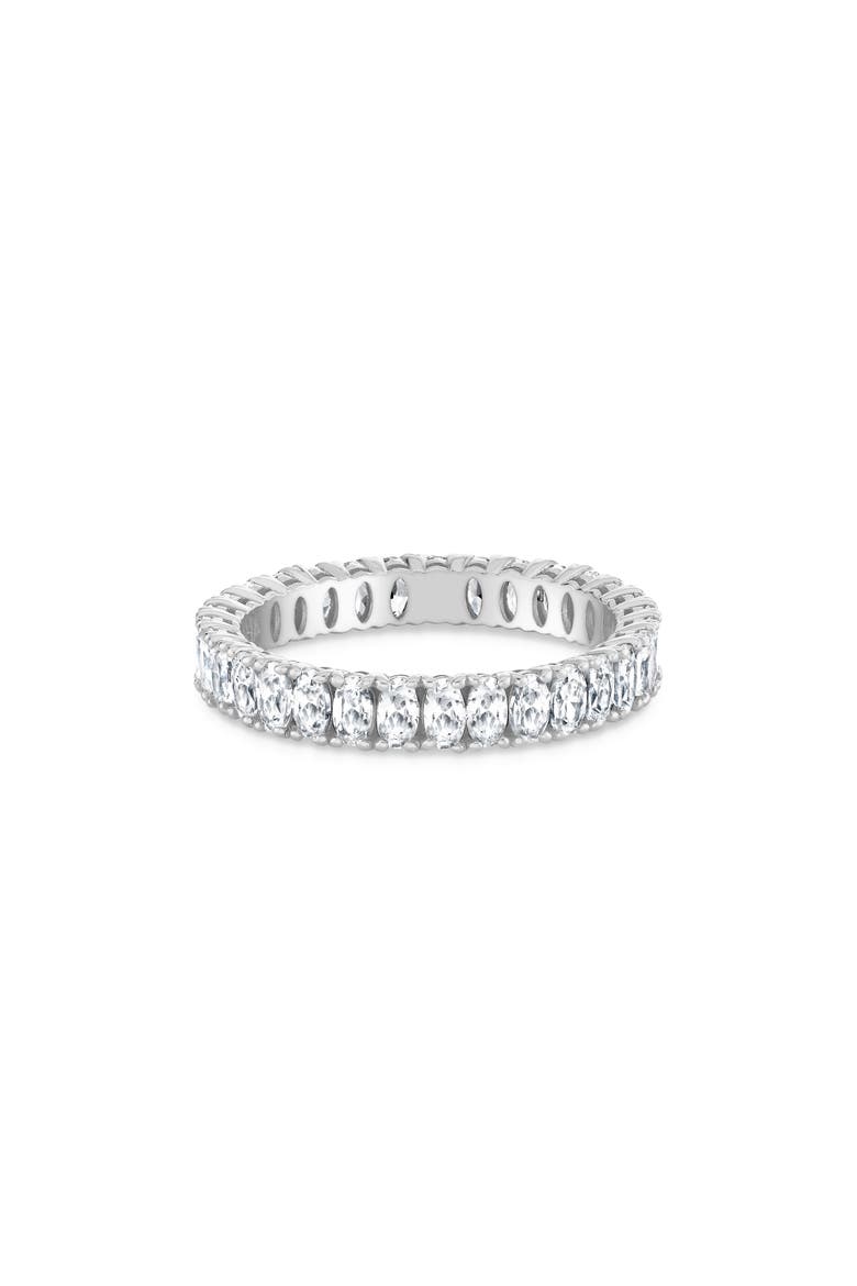 Oval Cubic Zirconia Eternity Band Ring, Alternate, color, PURE PLATINUM / CLEAR STONE