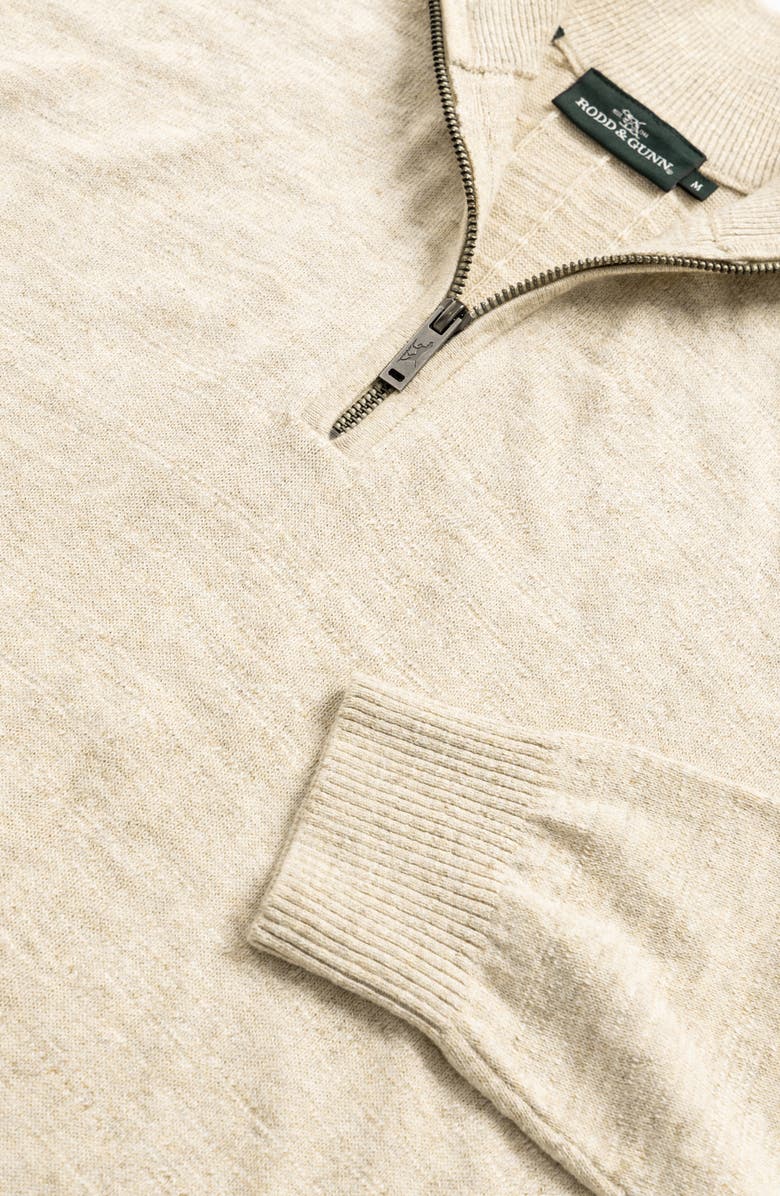 Rodd & Gunn Fortrose Cotton Quarter Zip Sweater, Alternate, color, Straw