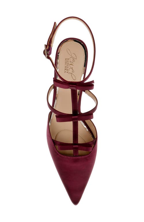 Jewel Badgley Mischka Elisabetta Ankle Strap Pointed Toe Kitten Heel Pump