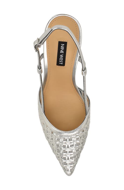 Nine West Floree Pointed Toe Slingback Pump In Silver