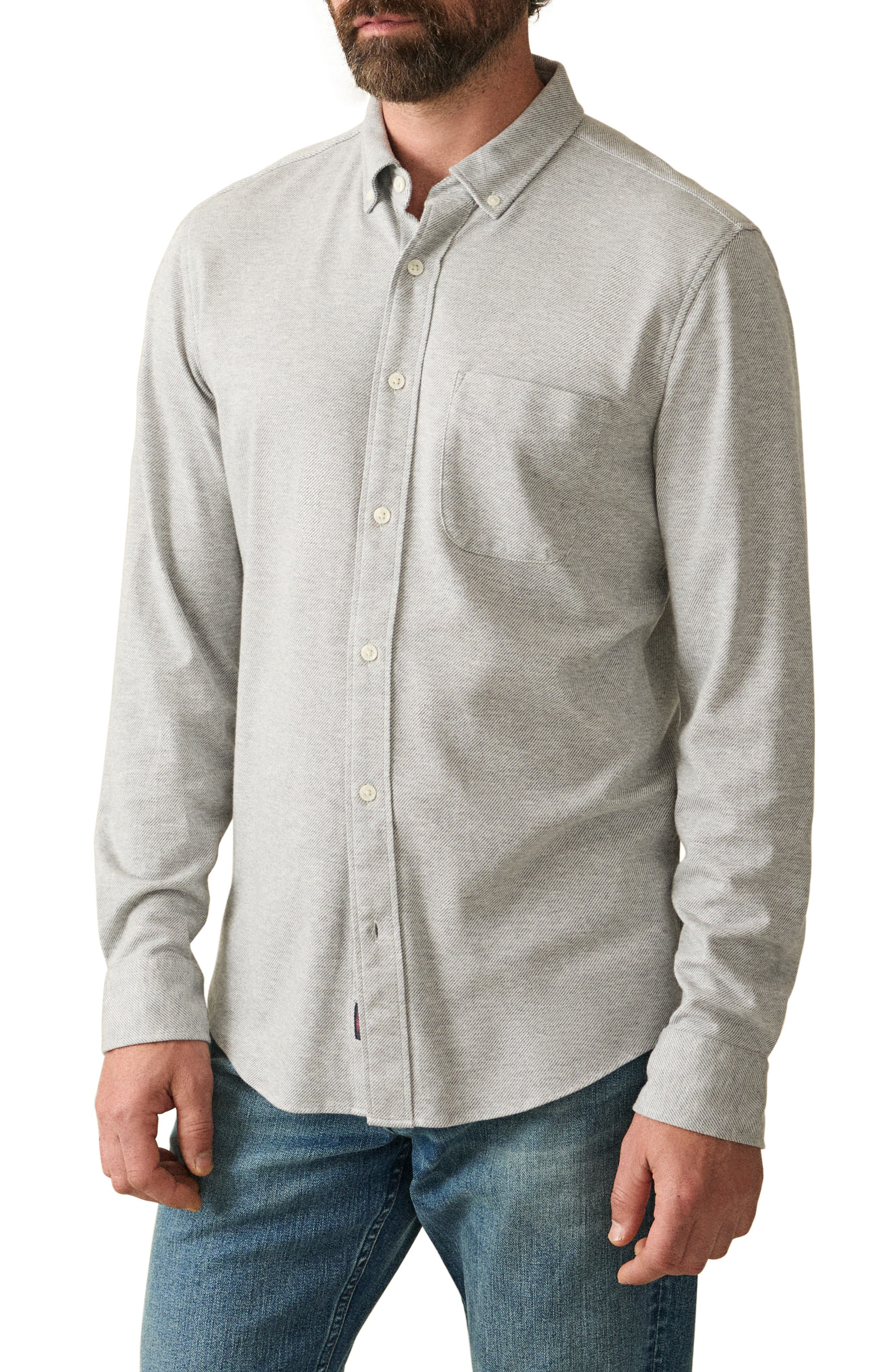 Faherty Coastline Knit Button-Down Shirt