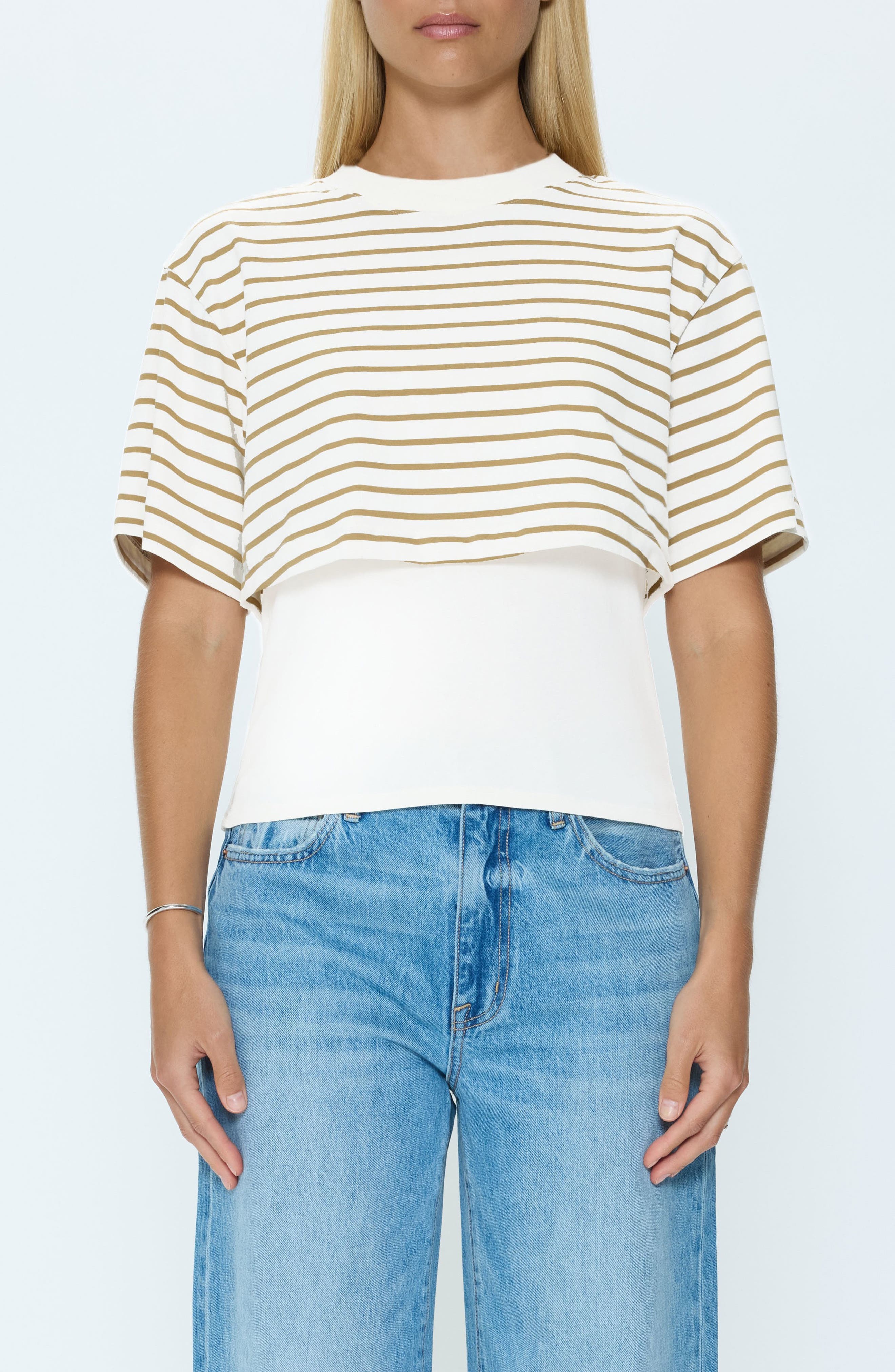 Camryn Stripe Layered Cotton Top