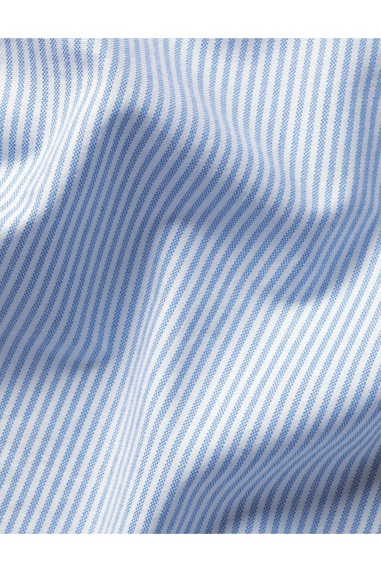 Stripe collarless shirt, Alternate, color, Ocean Blue