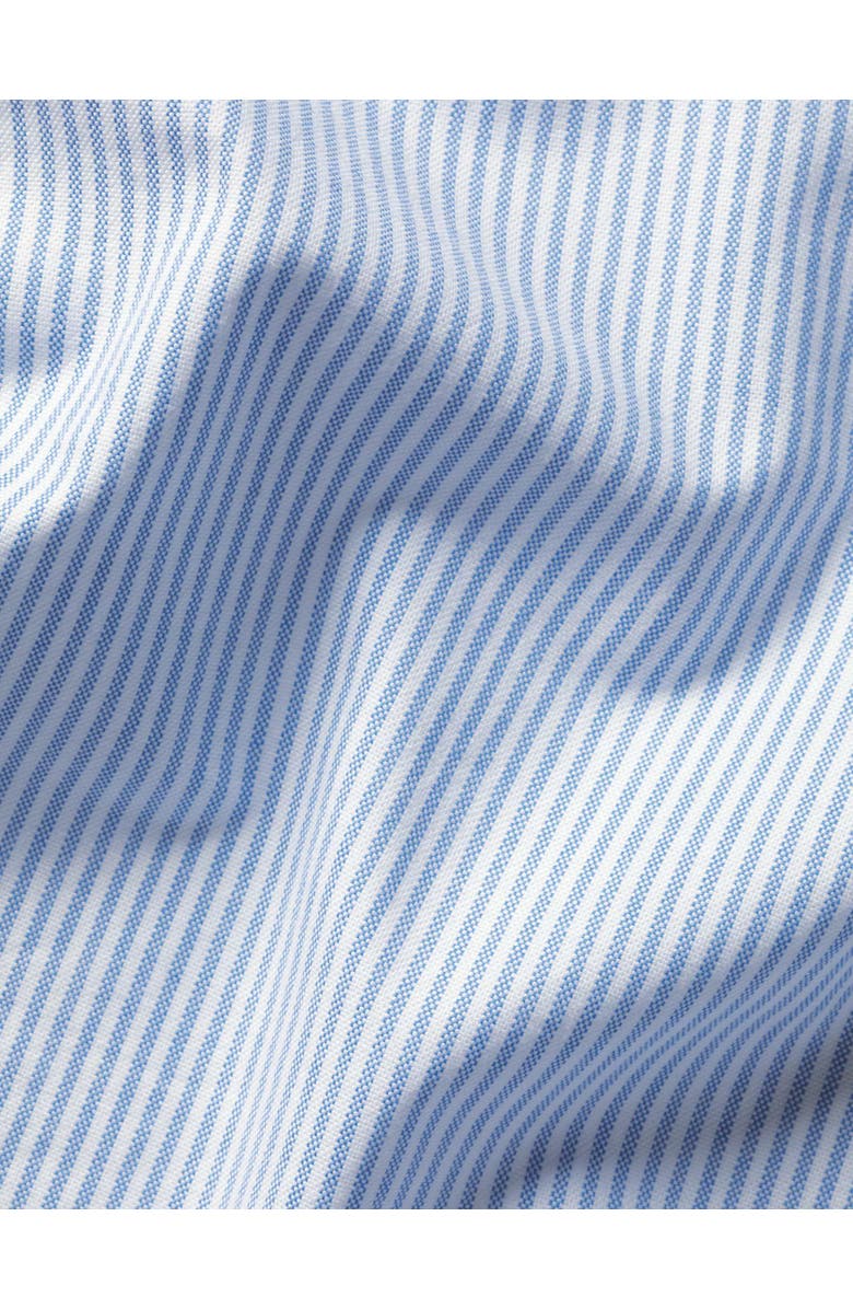 Charles Tyrwhitt Stripe collarless shirt, Alternate, color, Ocean Blue