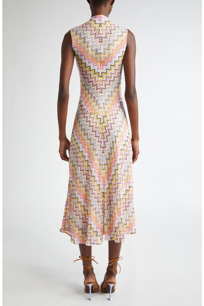 Twist Detail Metallic Raschel Lace Dress, Alternate, color, MULTI PINK ORANGE BEIGE