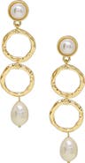 Ettika Textured Pearl Drop Earrings