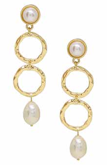 Textured Pearl Drop Earrings