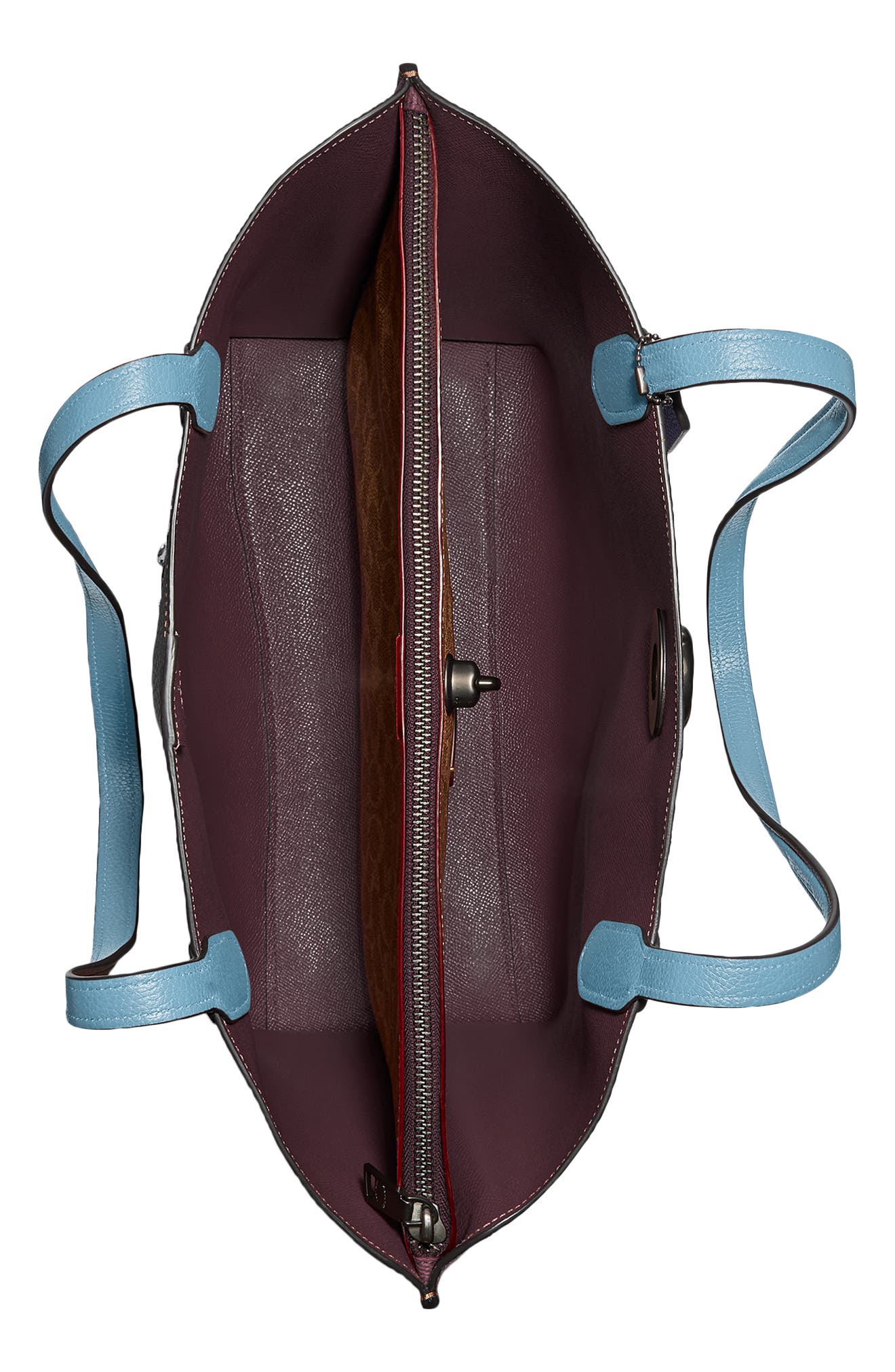 COACH Willow Colorblock Leather Tote, Alternate, color, 