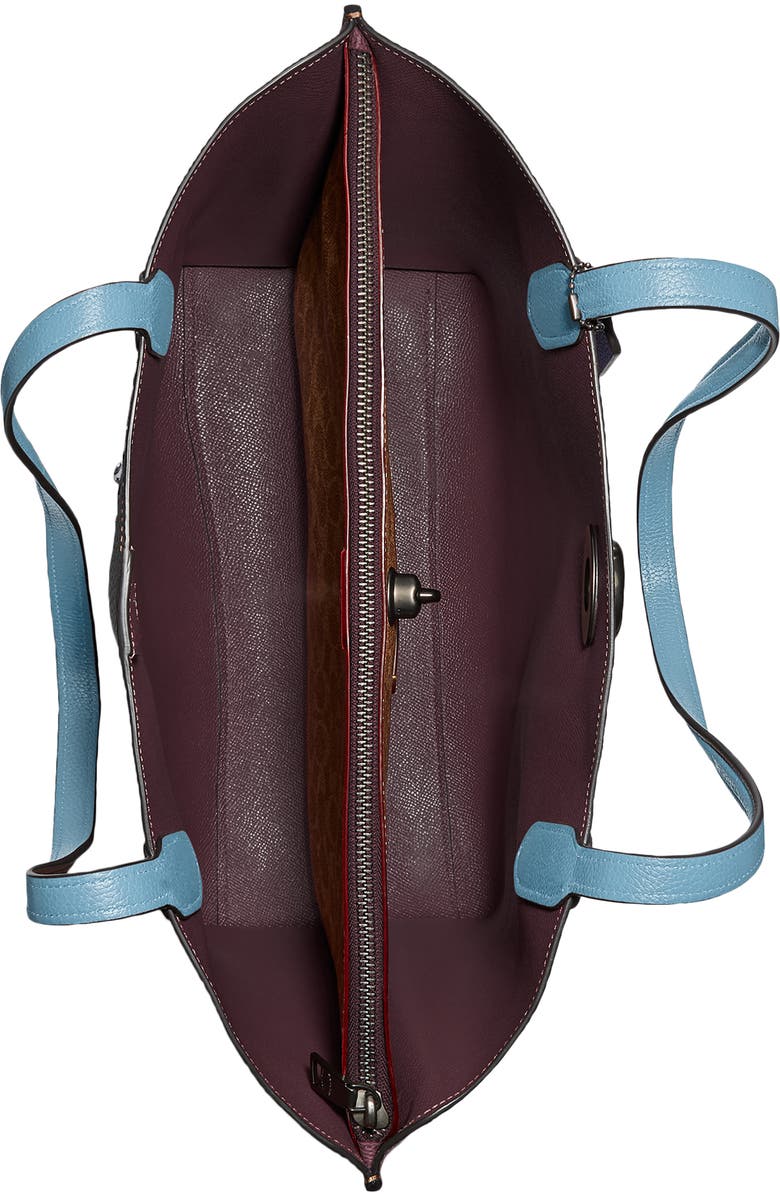 COACH Willow Colorblock Leather Tote, Alternate, color,