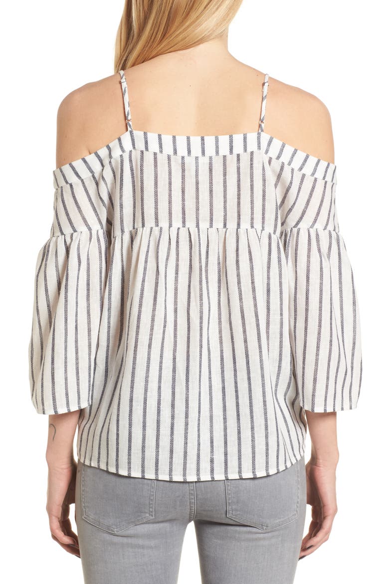 Stripe Off the Shoulder Top, Alternate, color, NAVY PEACOAT STRIPE