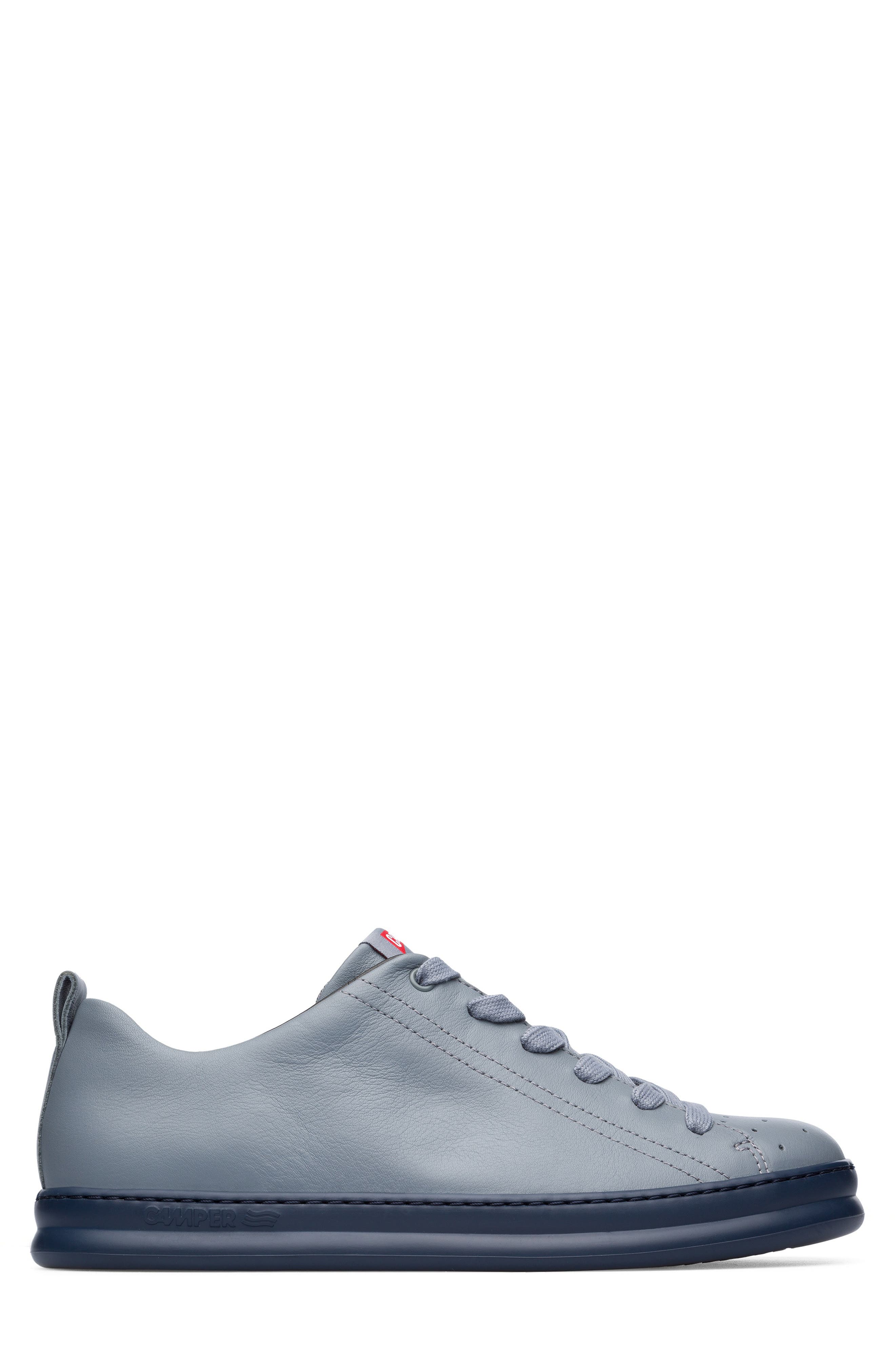 Runner Leather Sneaker, Alternate, color, MEDIUM GRAY