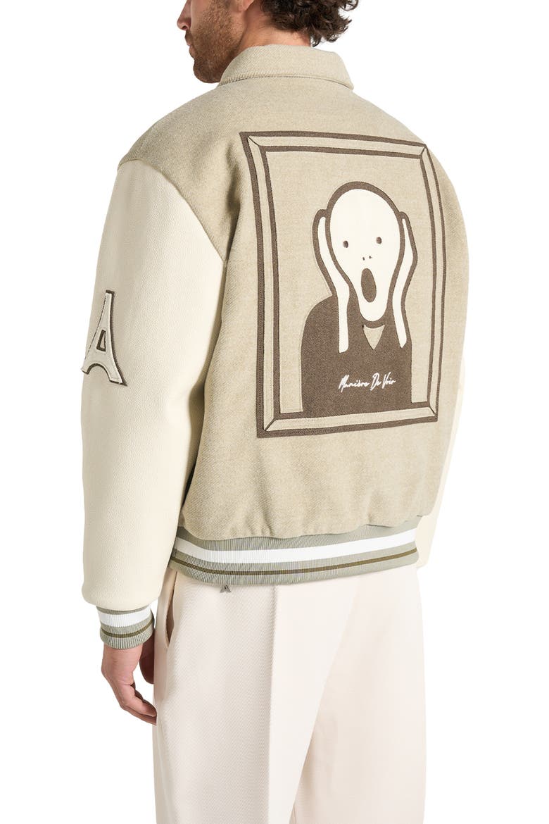 Le Galerie Varsity Jacket, Alternate, color, Sage