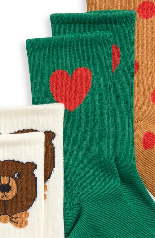 Mini Rodini Kids' Assorted 3-pack Stretch Cotton Blend Crew Socks In Multi