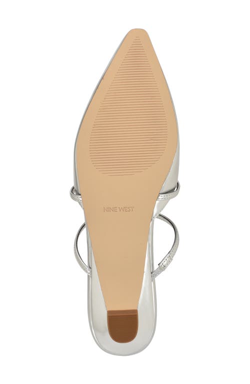 Nine West Paoly Pointed Toe Flat In Silver