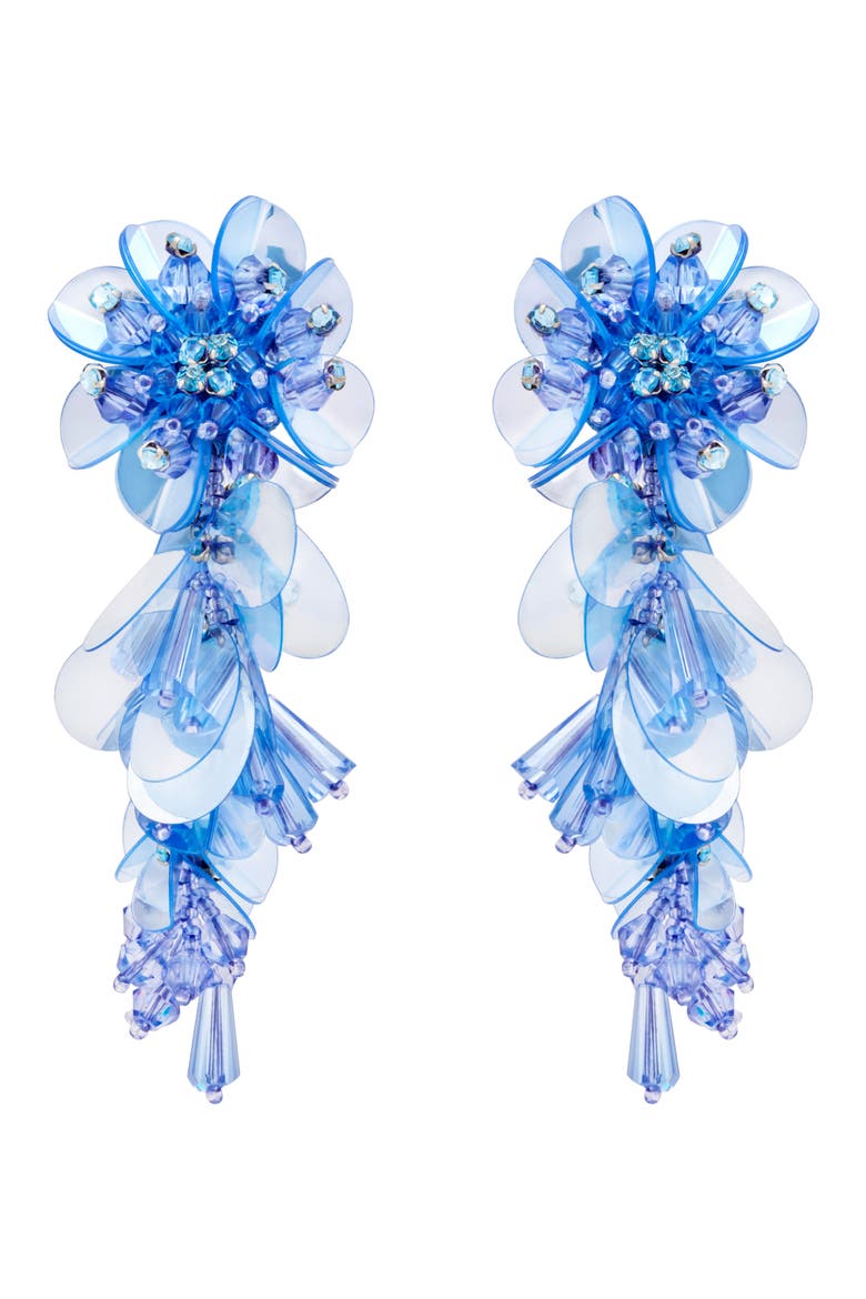 Bouquet Tassel Drop Earrings, Main, color, SKY