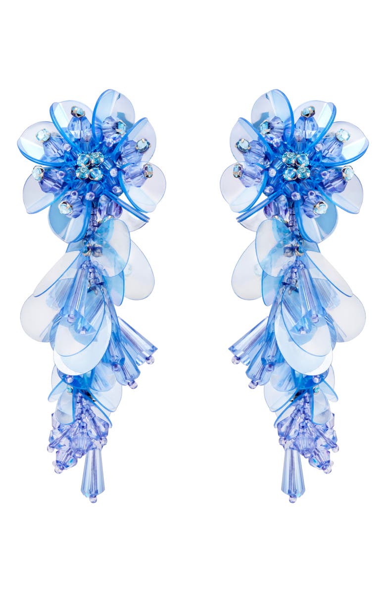 Oscar de la Renta Bouquet Tassel Drop Earrings, Main, color, Sky