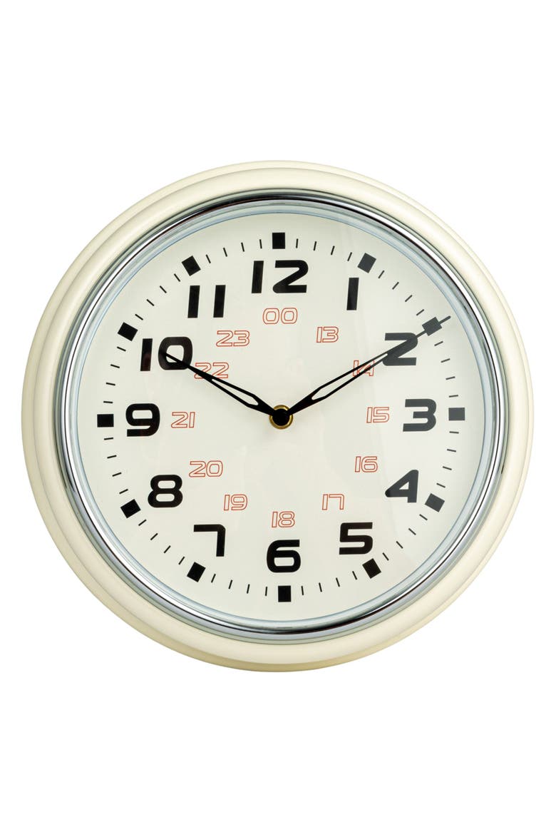 Chic Round Wall Clock, Cream, Alternate, color, Cream