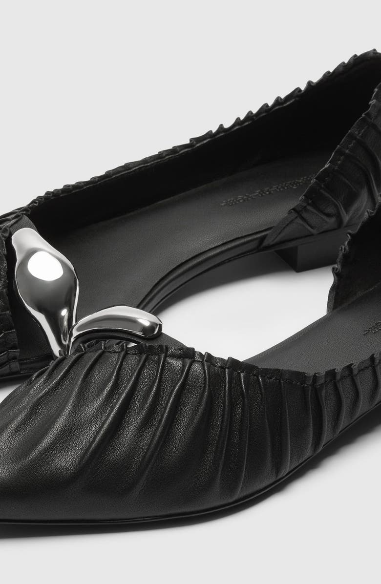 Manière De Voir Celeste Leather Ballet Flats with Hardware, Alternate, color, Midnight