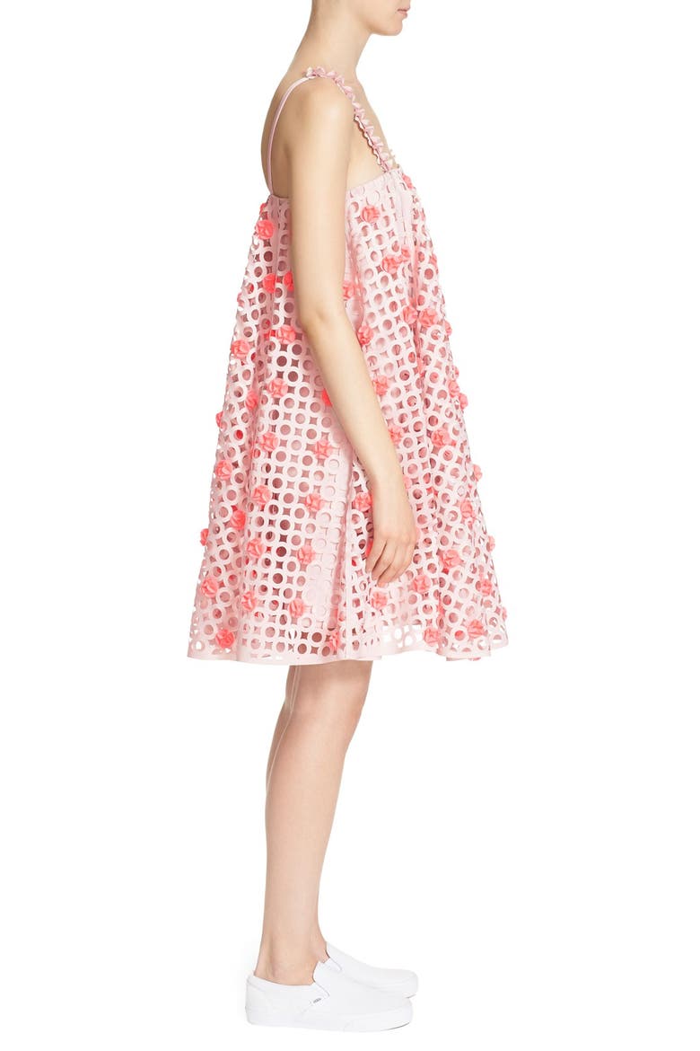 Laser Cut Trapeze Dress, Alternate, color, ASHY PINK/ ACID PINK