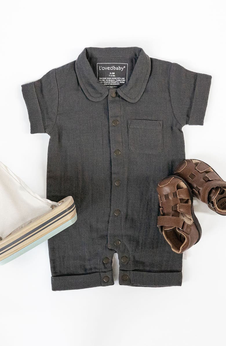 L'ovedbaby Organic Cotton Romper, Alternate, color, Chia Seed